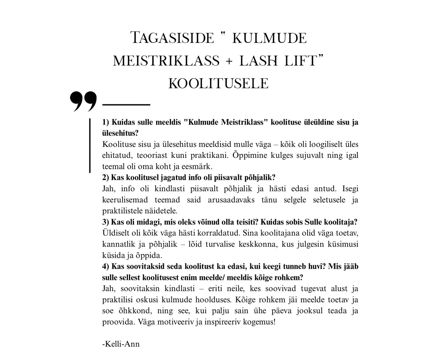 Lash Lift - Ripsmete lamineerimise koolitus